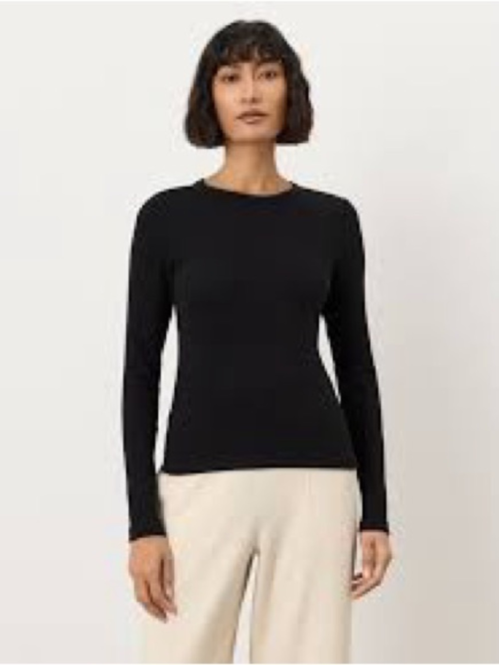 Pact Women's Black Long-Sleeve Crewneck Top